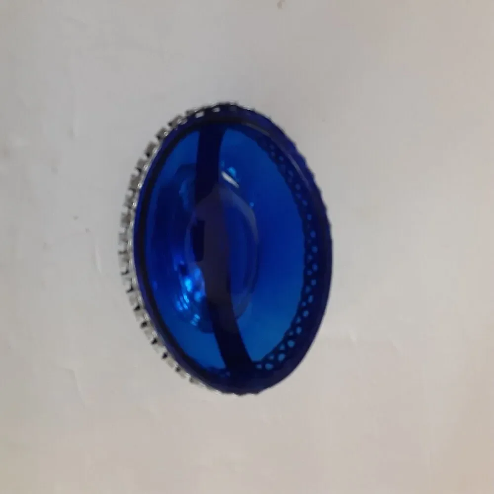 Cobalt Bowl w/ Silver Plate Holder Versatile